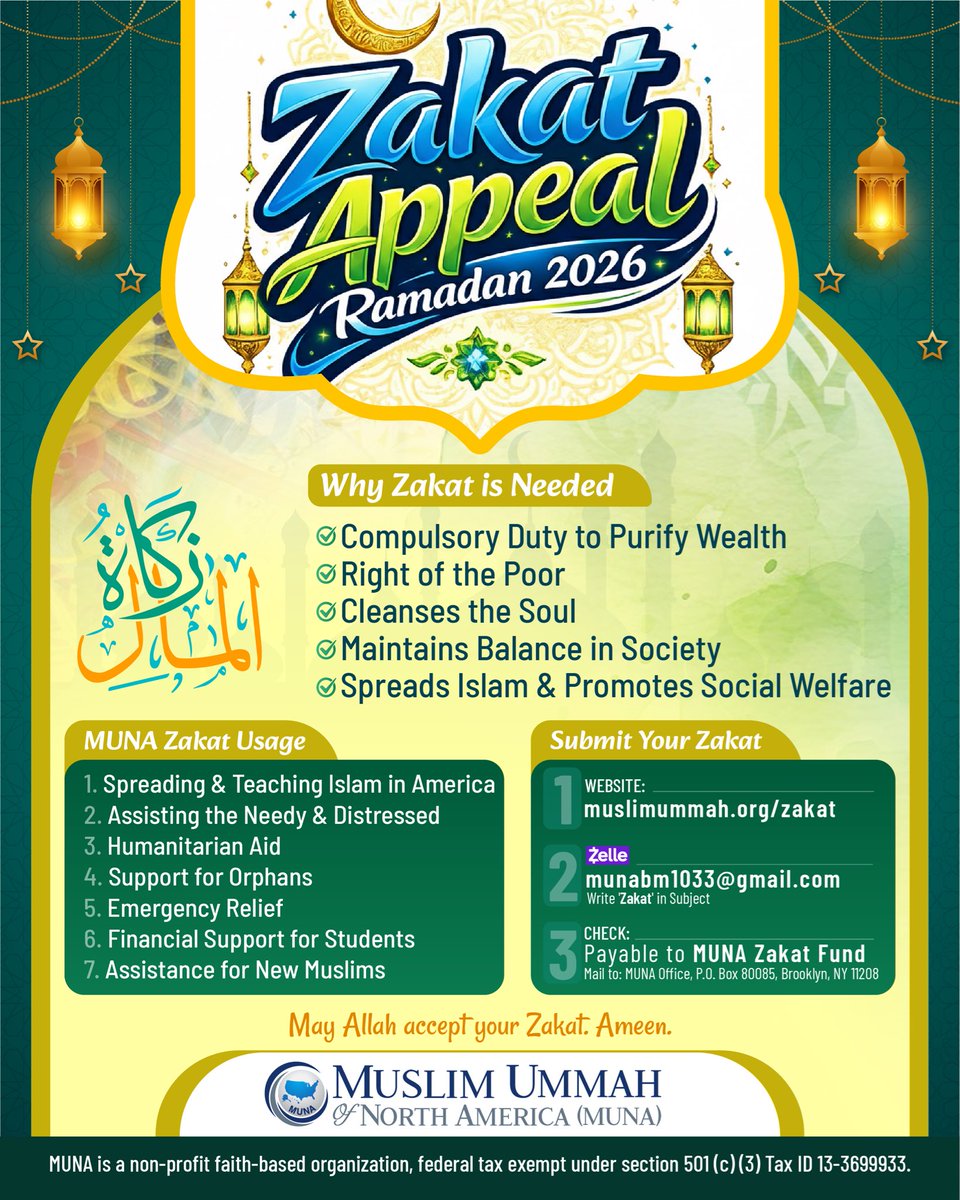 munanational1's tweet photo. Ramadan is short. Your reward isn’t.
Fulfill your Zakat. Change lives. Secure your akhirah.

Support dawah, students, and families in need through MUNA.
🔗 https://t.co/H1LsWRXdW4

May Allah accept. 🤲✨ https://t.co/Upii6Nvykh