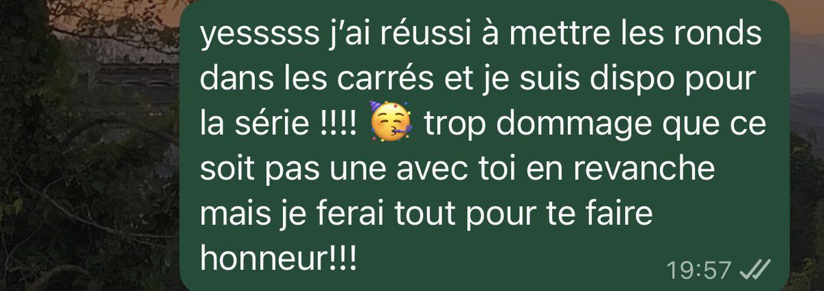 moi : franchement je vais arrêter de tout accepter et prendre du temps pour me reposer car y en a assez
aussi moi :