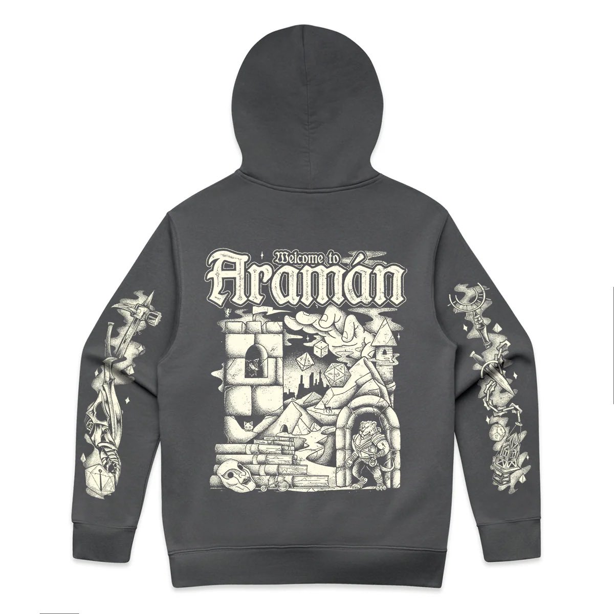 New hoody design I did with @critical_role for their Campaign 4 setting Aramán! Was a really fun design to work on and so stoked on how it turned out! They are available on their online shop! Be sure to grab one before your next side quest! ⚔️👹