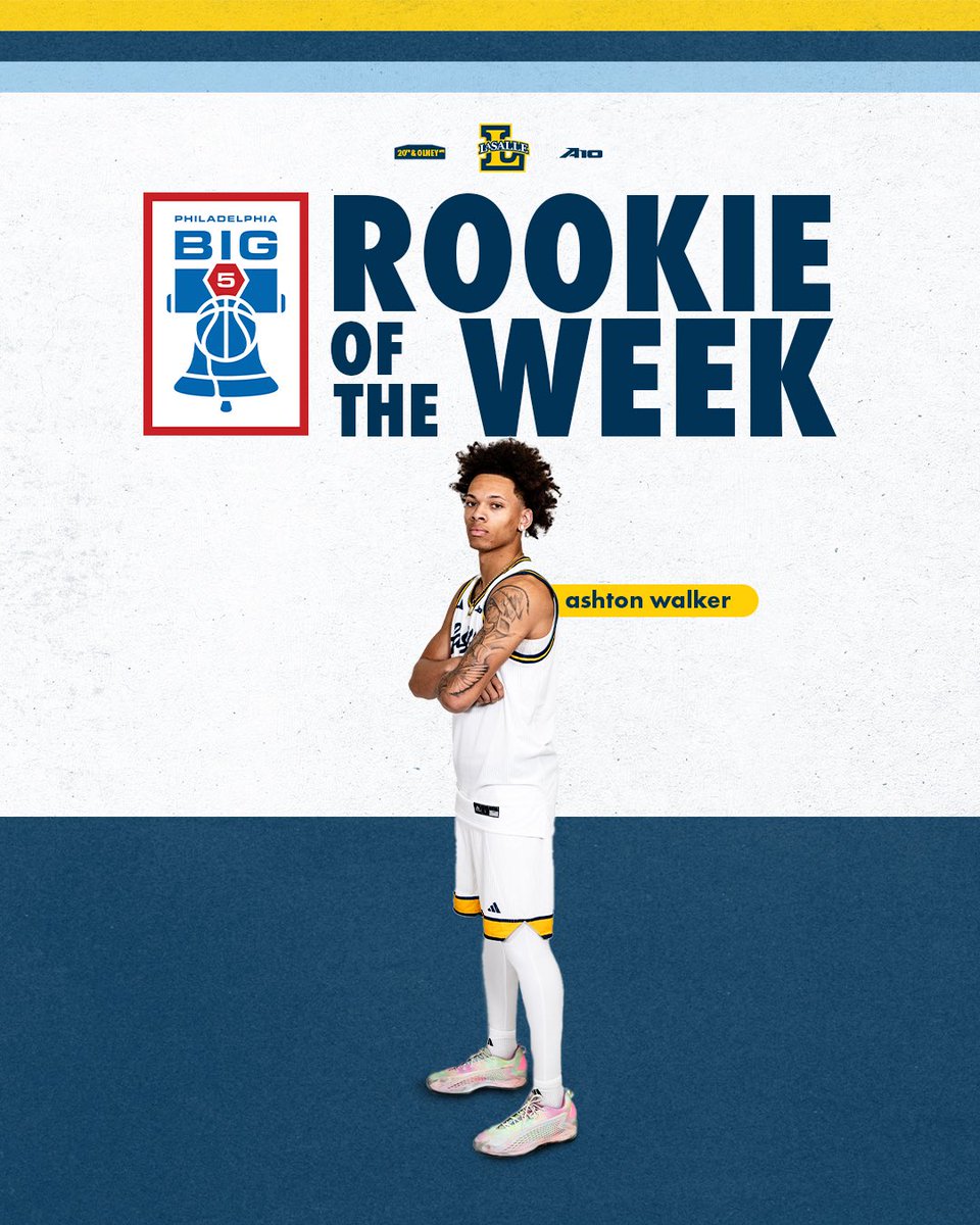 Congratulations to <a href="/AshWalker_2025/">Ashton Walker</a> on being named <a href="/Big5_Hoops/">Big 5 Basketball</a> Rookie of the Week for the second time this season 👏