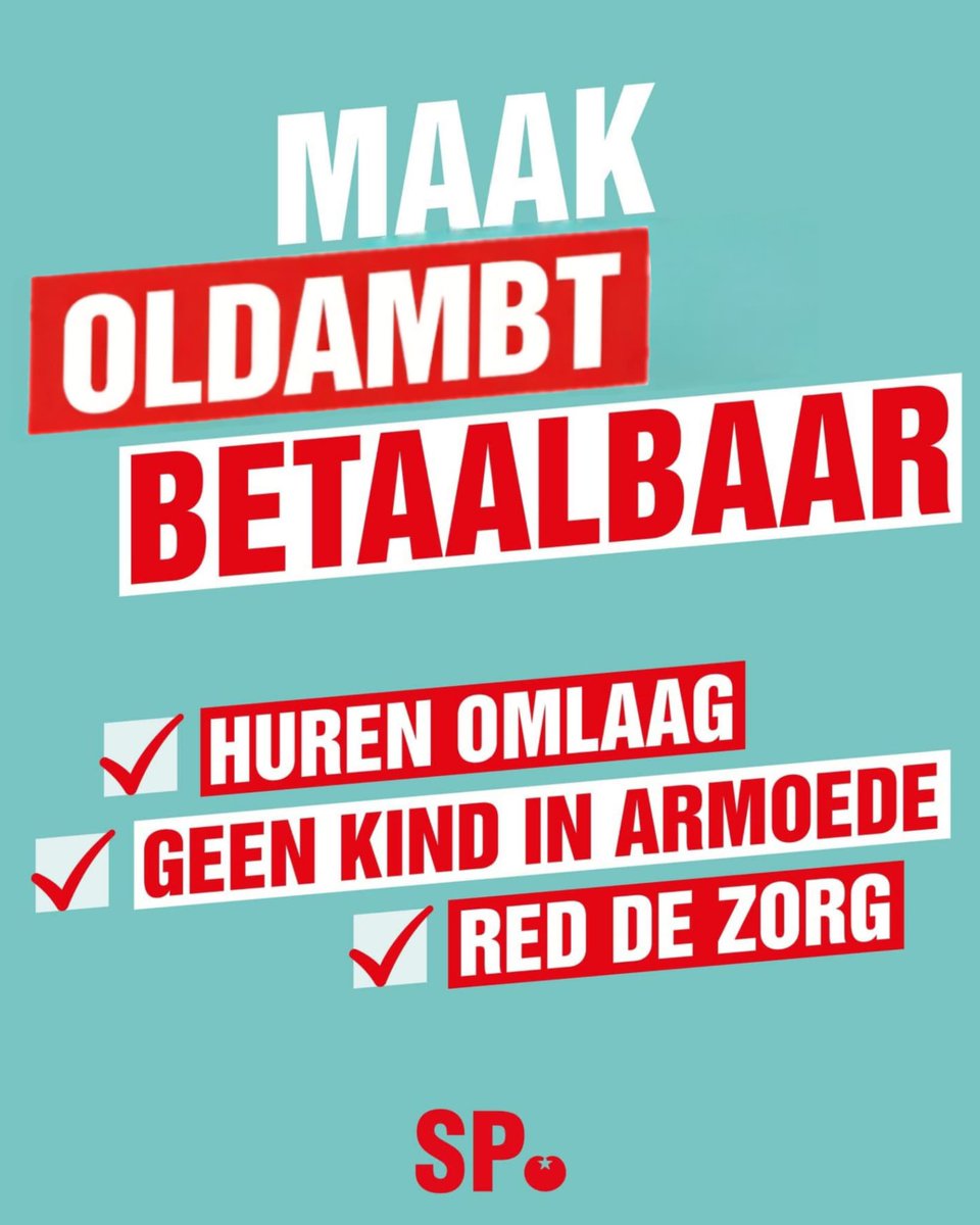 SPoldambt's tweet photo. 🍅 Oldambt moet betaalbaar. En dat kan nú! 🍅

📉 Huren omlaag.
👦🏻 Geen kind in armoede.
❤️ Zorg die werkt voor mensen.

Dit zijn basisbehoeften.
Wij kiezen voor mensen, niet voor winst. ❤️

#GR26 #SamenOldambt #HeelOldambt #OldambtVoorIedereen #SP #Oldambt #stemSP https://t.co/syC5FwrrCj