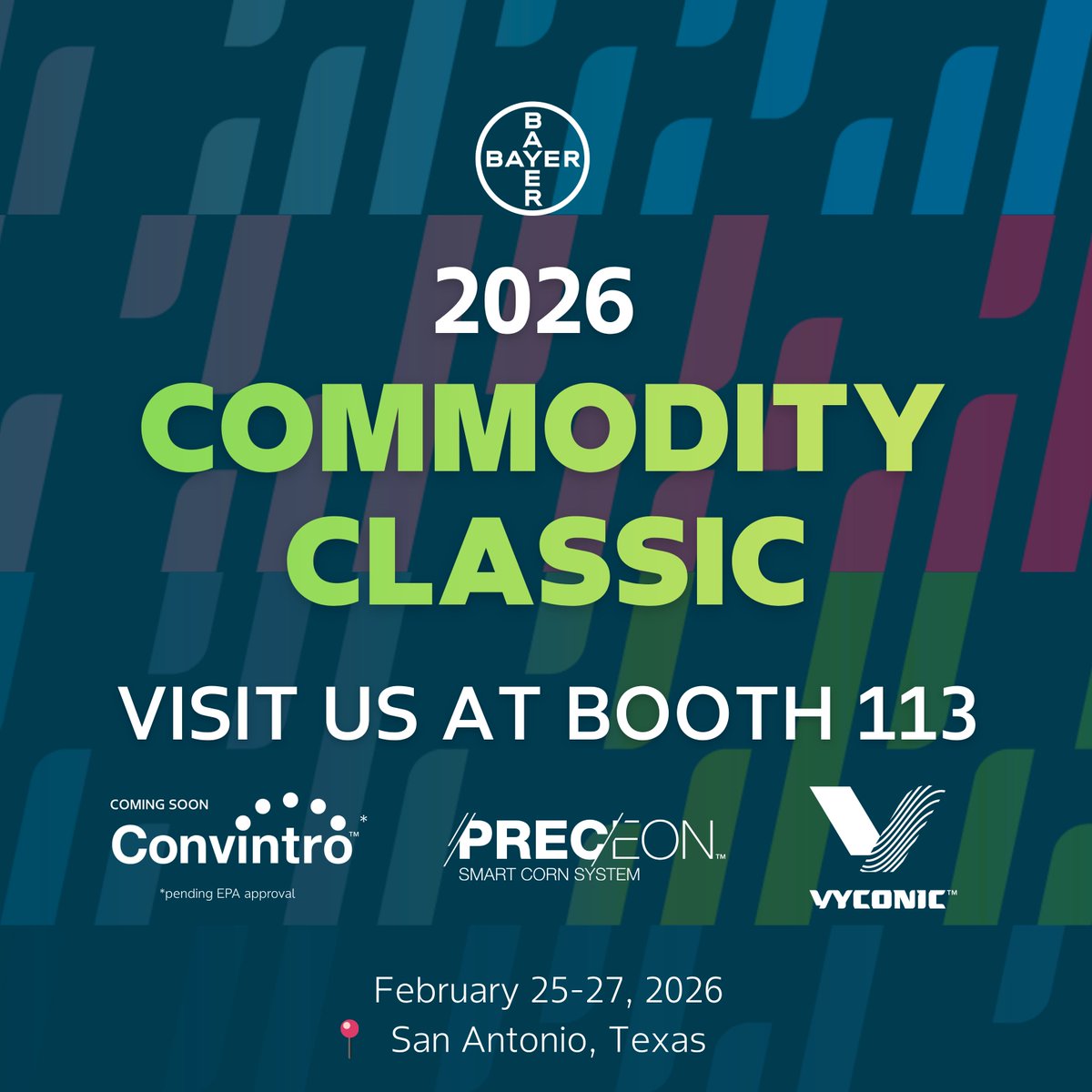Headed to Commodity Classic? Start at Booth 113 🌱 ✅ !

 #CommodityClassic26 #BayerCropProtection