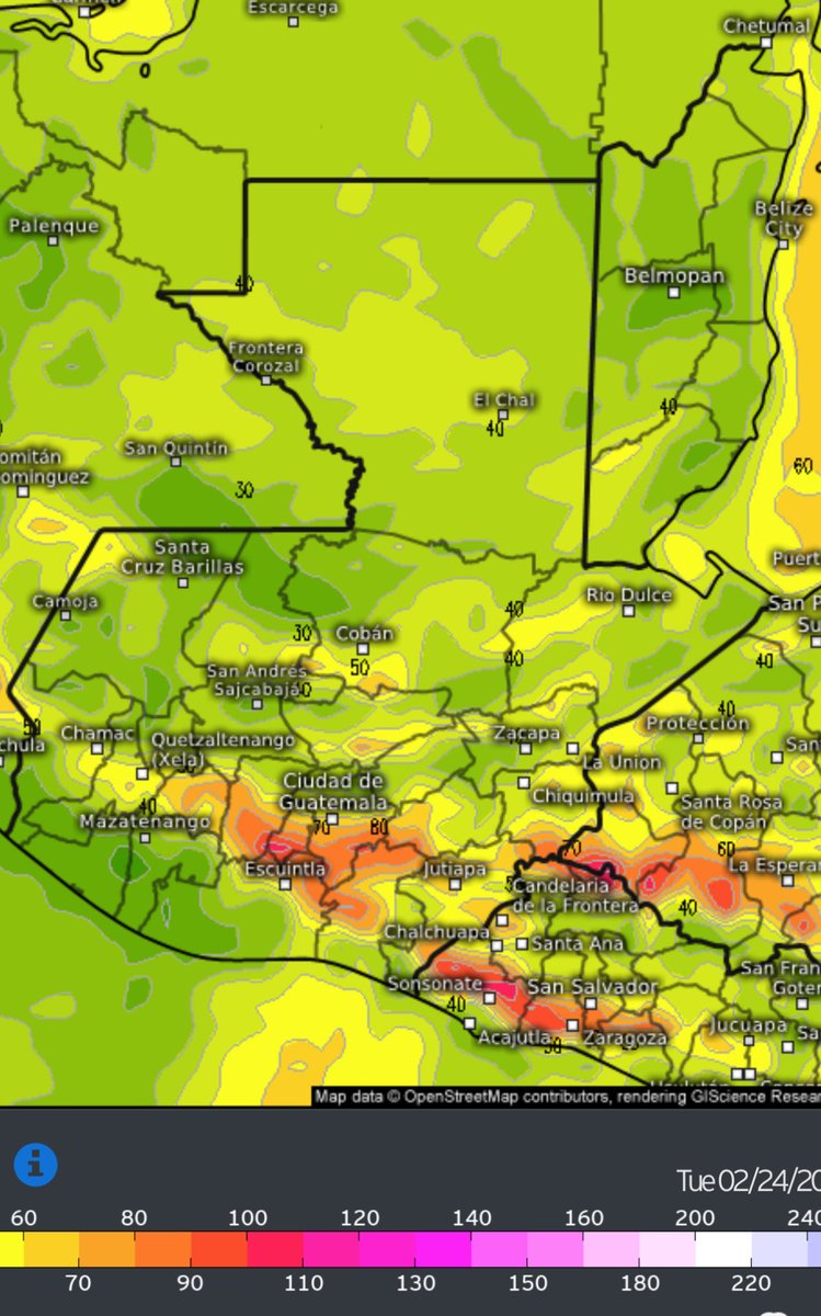 #Urgente 
El evento de viento norte más violento de la temporada y de los más violentas en años aún podría dejar ráfagas muy violentas ésta tarde, noche y madrugada en Guatemala, sur de Honduras y El Salvador.

Algunos modelos incluso muestran ráfagas severas superiores a los