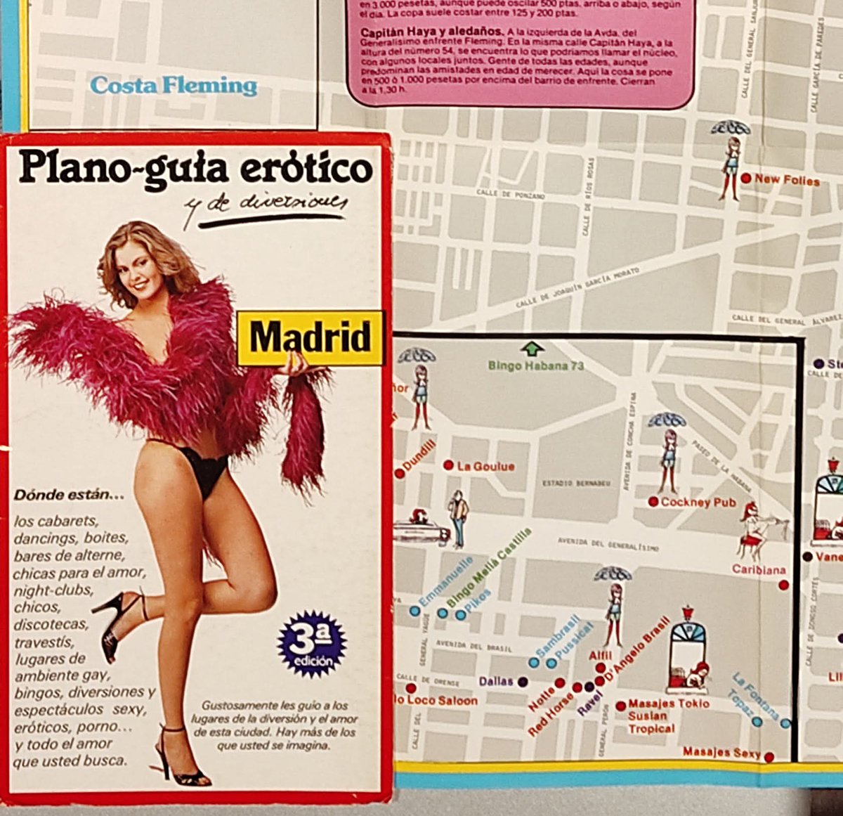 Després de 40 anys hem sabut que el nom clau de l'"autoritat" anomenada "Elefante Blanco" correspondria al rei Joan Carles I i venia d'un dels puticlubs que freqüentava a Madrid amb la seva camerilla...

(Plano-guía erótico y de diversiones. Madrid, 1979)

vilaweb.cat/noticies/lelef…