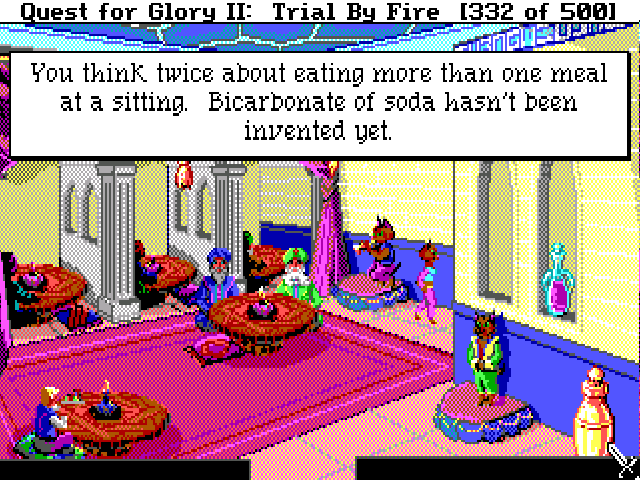 SierraOnLineUni's tweet image. 👀

😵

Quest for Glory II: Trial by Fire (1990)

#BicarbonateOfSoda #Meal #QuestForGlory #SierraOnLine #SierraGames #Sierra #AdventureGame #PointAndClick #RetroGaming #RetroGames #RetroGamer #Nerd #Geek #PcGaming #PcGames #DOSGaming #Gaming #VideoGames #Games #Collector #90s