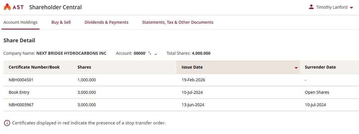 Please share to anyone who wishes on their own accord to transfer NBH shares from Etrade to AST/EQ.   It is possible it appears as of 2-19-26  IF you are insistent and do not give up easy.  I tried hard, and did so because I'm curious of the end-to-end process these days.