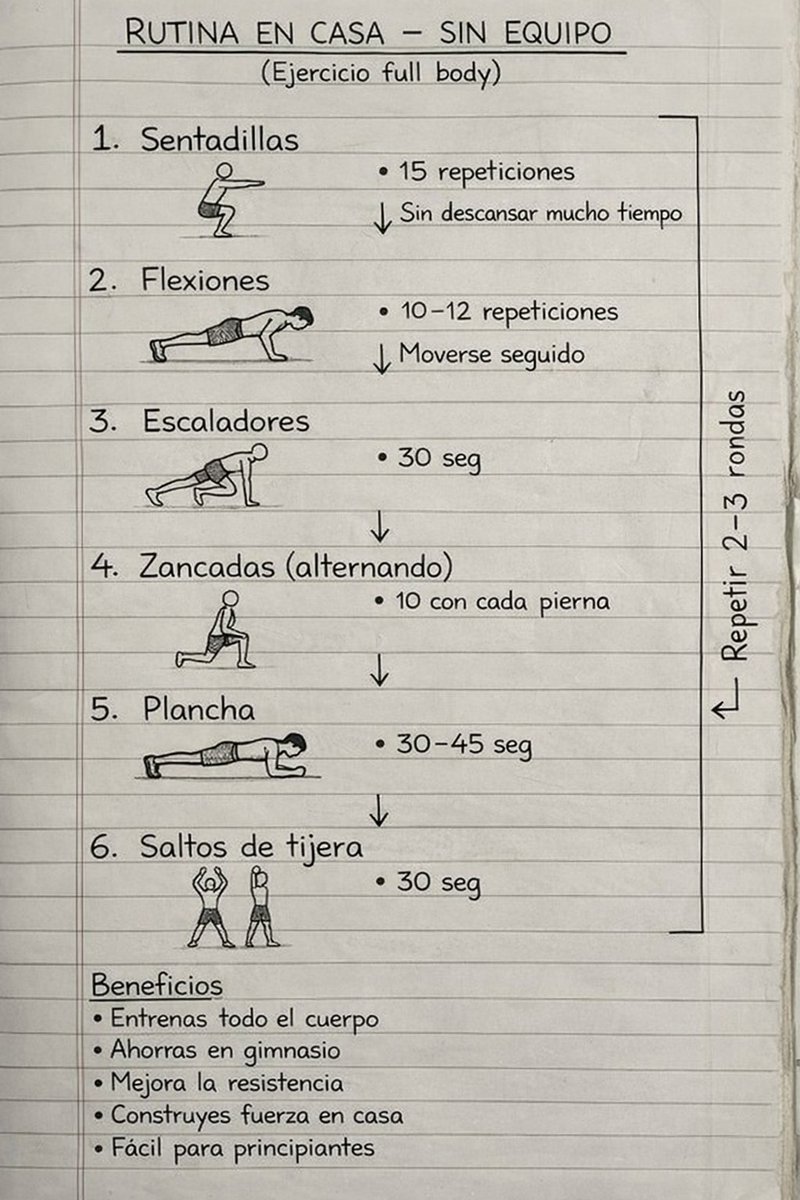 Entrenamiento en casa SIN EQUIPO