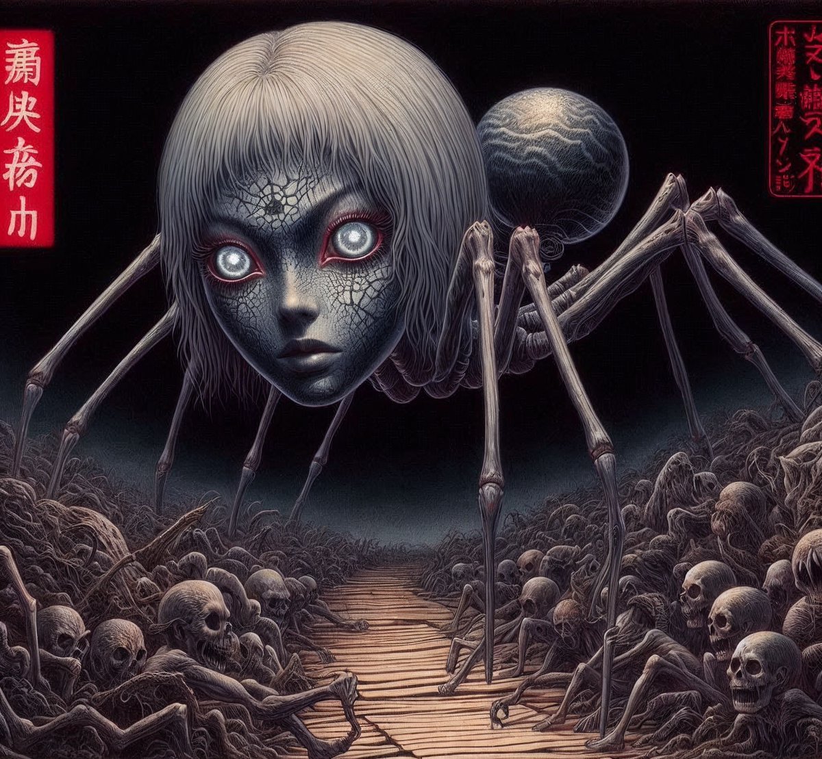 人面蜘蛛。 #AIアート #bingimagecreator #leonardoai