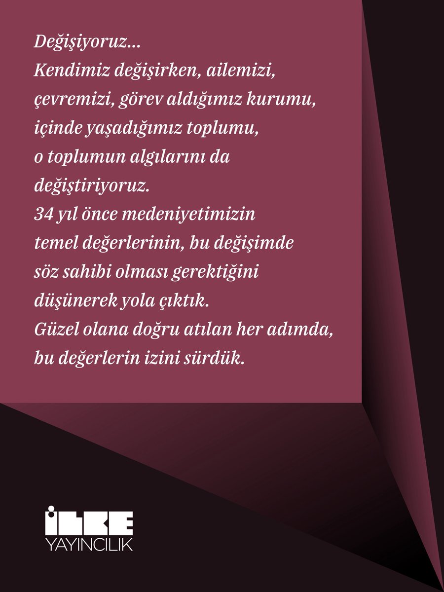 34 yıllık tarifsiz heyecanla yayınevi kültürüne katkı sunmak…
#ilkeyayıncılık #serüven #kitap #yayıncılık #freepalestine🇵🇸