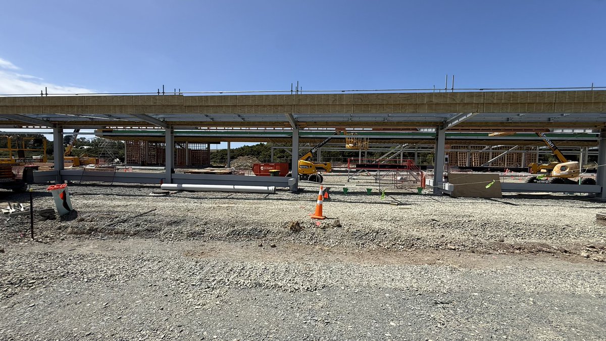 NZTransitBuzz's tweet image. #BusNews: Work on the new Westgate Bus Station is progressing well with all the kerbs having been cast and the main station structures framework assembled. 

The footpath outside the station is being rebuilt to better connect to the new station.