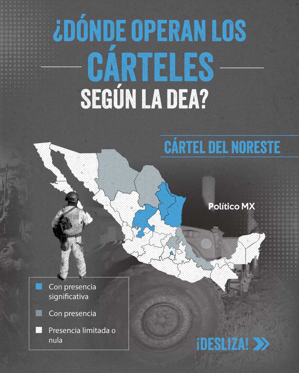 🧨💥 El Cártel de Sinaloa y el CJNG se disputan México

Según la DEA, el CJNG y el Cártel de Sinaloa mantienen presencia en gran parte del territorio nacional, mientras que organizaciones como el Cártel del Golfo, el Cártel del Noreste y grupos de La Familia Michoacana concentran