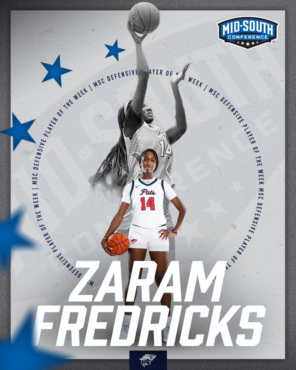 Record breaking performances lead to Zaram Fredricks garnering her 5th MSC Defensive Player of the Week honor  #OneBigTeam #LTL

🗞️- cumberlandspatriots.com/news/2026/2/23…