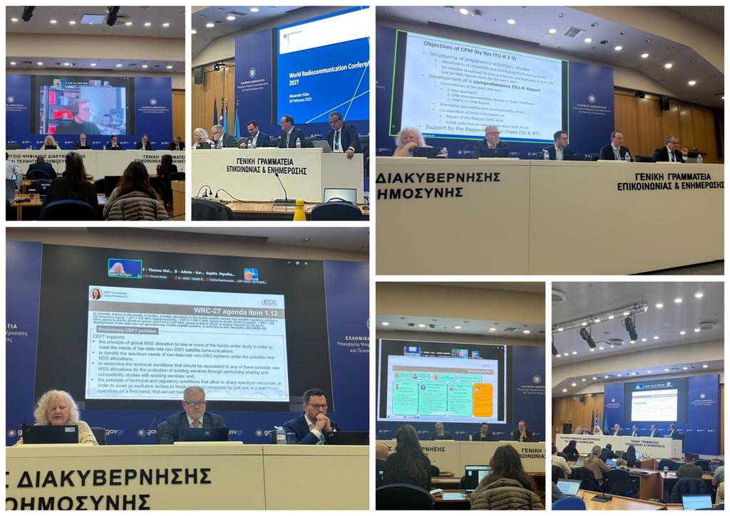 ITUEurope's tweet photo. #RRS26Europe Forum Session 3: eyes on #WRC27 🌍 CPM, CPG, PTA, PTB, PTC &amp; PT1 chairs align on the road ahead for #D2D in global spectrum negotiations. The preparatory work for WRC-27 is well underway — and Europe is ready. 💪 https://t.co/Qo4iC3Fho8