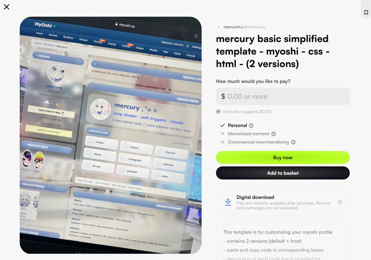 mercuriru's tweet image. ─── ･ ｡ﾟ☆: *.☽

my basic simplified template is available to download on vgen + ko-fi

it contains 2 versions (default + frost)

₊ ☁️﹕links to download below