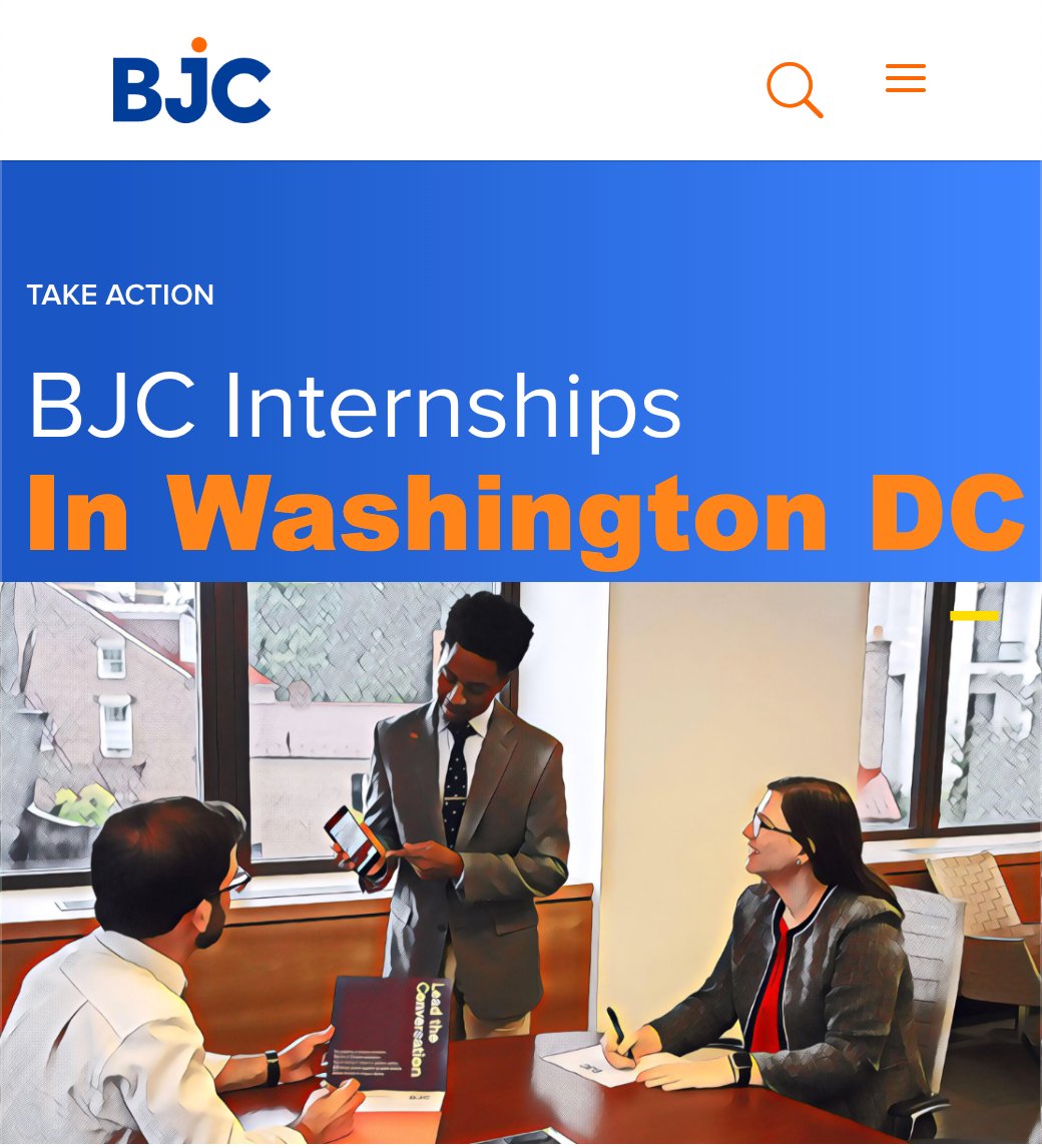 BJC offers fall, spring and summer internships to undergraduate and graduate students as well as individuals who have completed a degree program.

APPLY: bjconline.org/internships/