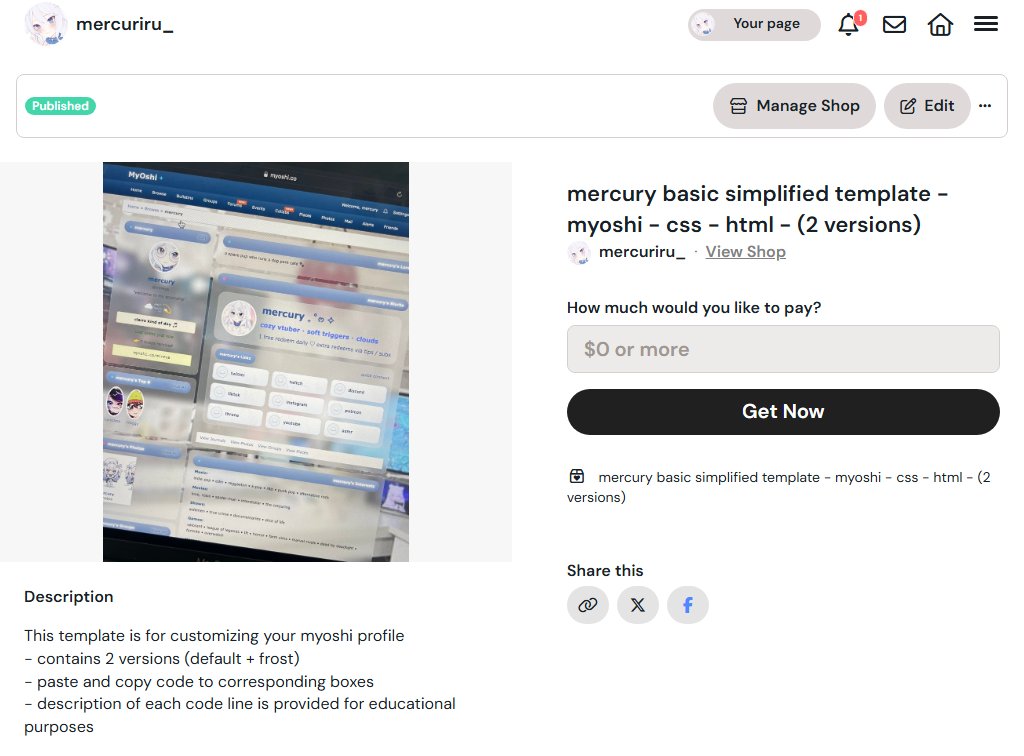 mercuriru's tweet image. ─── ･ ｡ﾟ☆: *.☽

my basic simplified template is available to download on vgen + ko-fi

it contains 2 versions (default + frost)

₊ ☁️﹕links to download below