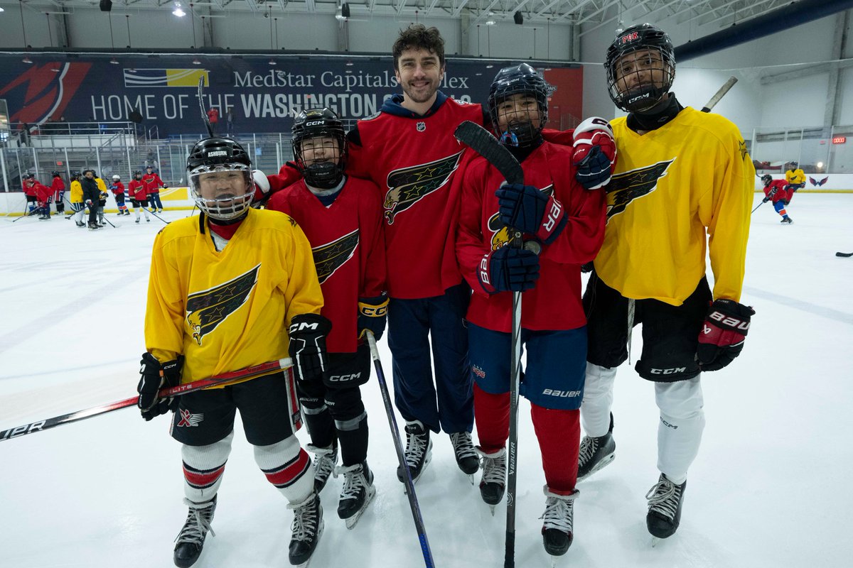The <a href="/Capitals/">Washington Capitals</a> Rising Stars Academy Clinic featured new hockey friends and the one-of-a-kind Celebrating Black History Jerseys worn by our very own, Ryan Leonard, Brandon Duhaime, Trevor van Riemsdyk, Justin Sourdif, and Declan Chisholm. Don’t forget you can bid on these jerseys,