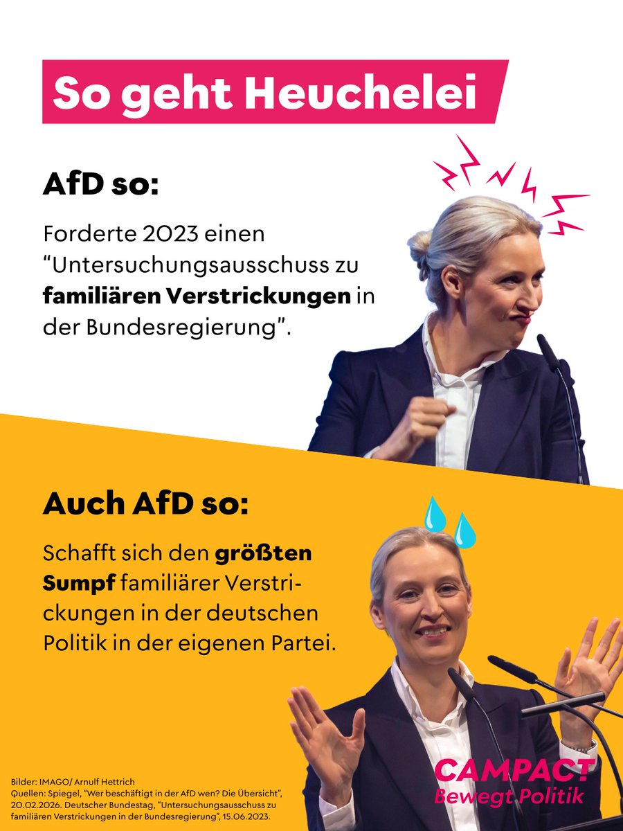 Die Rechtsextremen geben sich gern als Partei der Saubermänner und werfen allen anderen maßlose Selbstbereicherung vor.
Ihr Ziel: Misstrauen bei den Wähler*innen säen und sich selbst als einzige Alternative verkaufen.#noafd