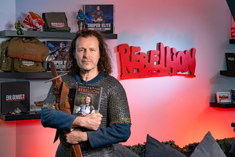 what's even more unexpected is that he's the owner of rebellion games