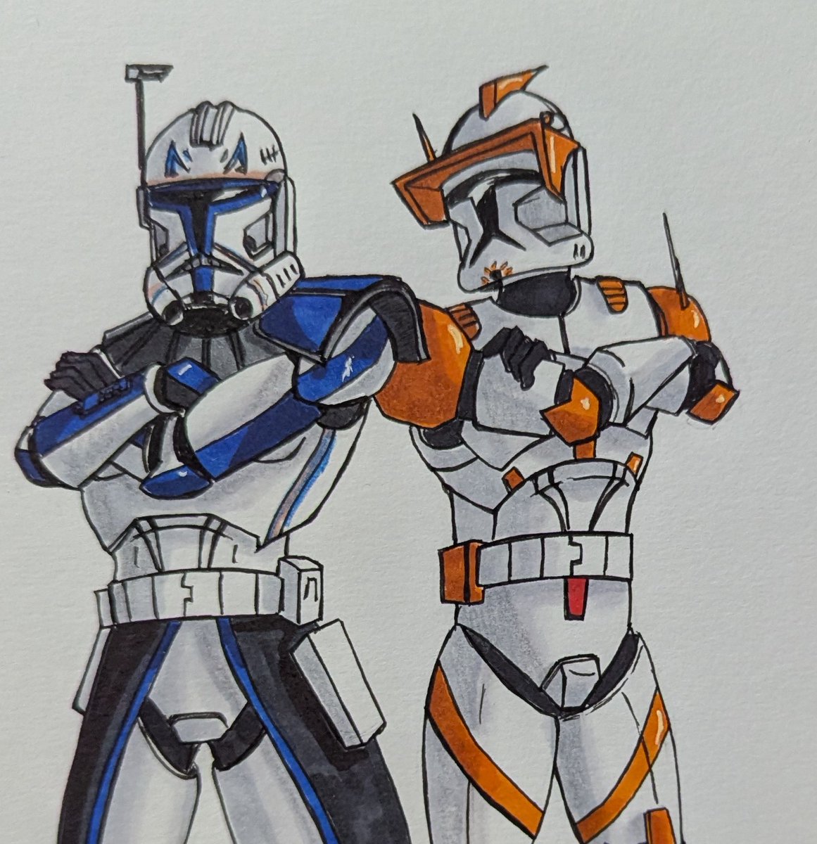 Cyber54prime's tweet image. Why I draw #captainrex as phase 2 and #commanderCody phase 1... I don't remember hahah 

#starwars #clonewars