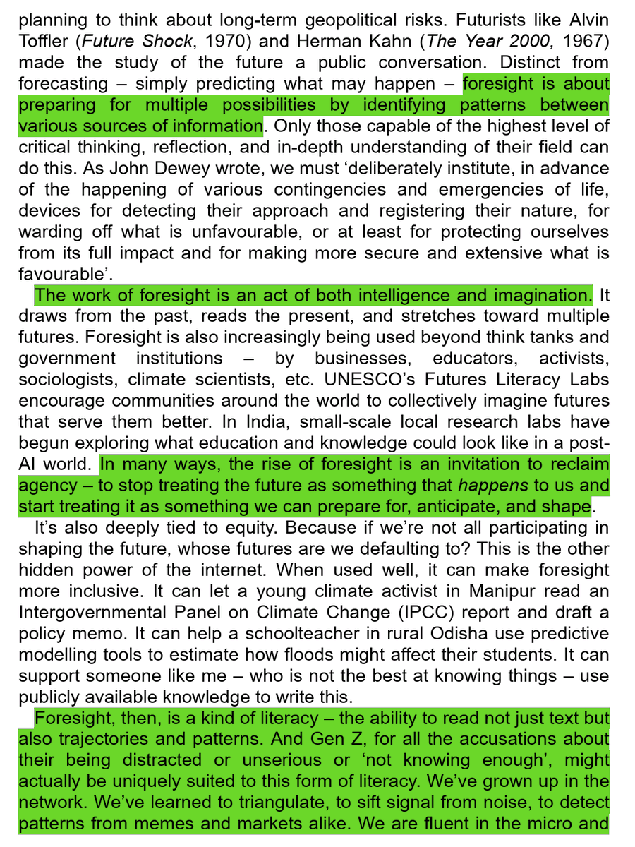 PhilipPanass's tweet photo. Ria Chopra is just a grifter whose whole book screams "ME, ME, ME". What even was this transition FROM Yogendra Yadav's successful forecast of the 2024 Loksabha elections TO some post-WW2 "field" called "foresight" (what?!) TO her budding career in the field ... 🤣 https://t.co/72SsE4kjYo