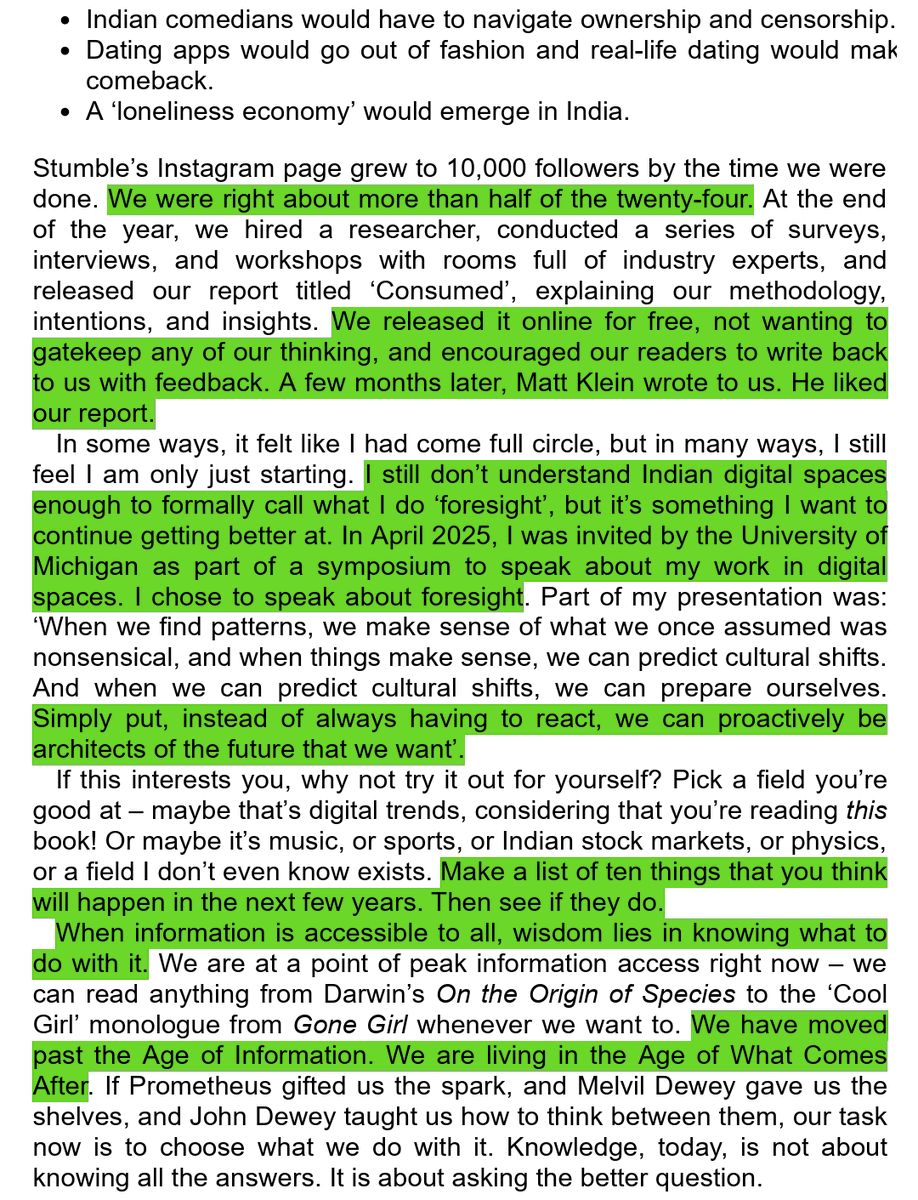 PhilipPanass's tweet photo. Ria Chopra is just a grifter whose whole book screams "ME, ME, ME". What even was this transition FROM Yogendra Yadav's successful forecast of the 2024 Loksabha elections TO some post-WW2 "field" called "foresight" (what?!) TO her budding career in the field ... 🤣 https://t.co/72SsE4kjYo