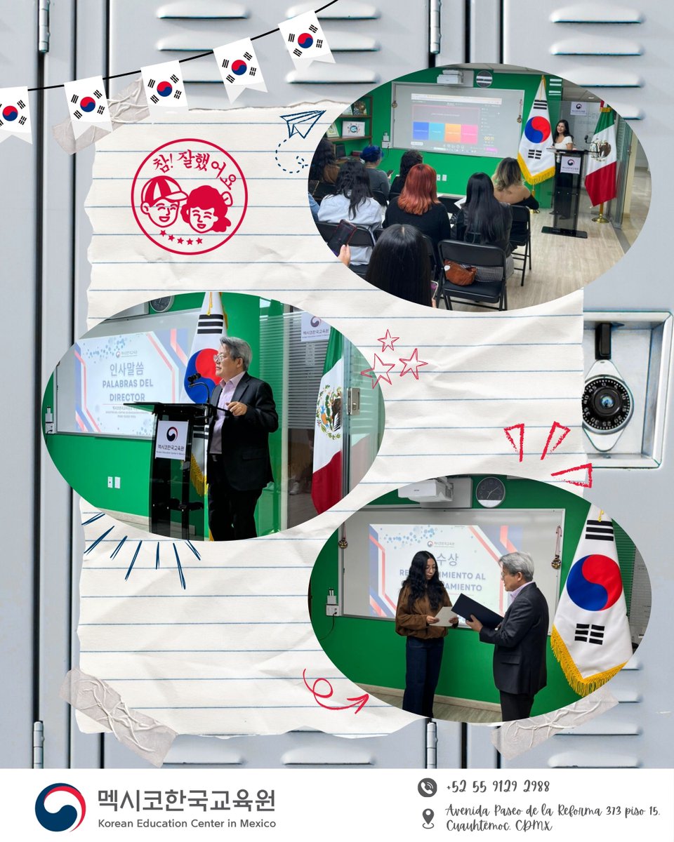 kec_mexico's tweet photo. 🎉 Ceremonias de Fin de Curso – Invierno Intensivo 2026 ✨
La ceremonia del grupo Coreano 1-1 se realizó de manera presencial, mientras que los demás grupos online 1-1, 1-2, 2-1 y Topik 2 llevaron a cabo su ceremonia en modalidad en línea.
#KECMX #Invierno2026 #EstudiarCoreano https://t.co/La4HXDSSot