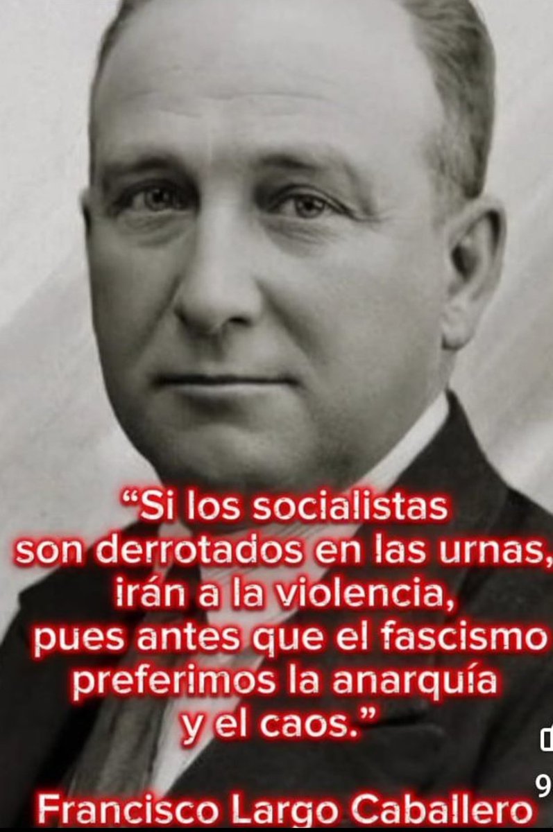 Pedro Sánchez, se cree la reencarnación de Largo Caballero en 1936.

Busca venganza y se siente cómodo en el enfrentamiento.

Los asesinatos, quema de Iglesias, ejecuciones y todo tipo de tropelías del Frente Popular, nos avocó a la guerra civil.

Se sabe perdido

Estáis avisados