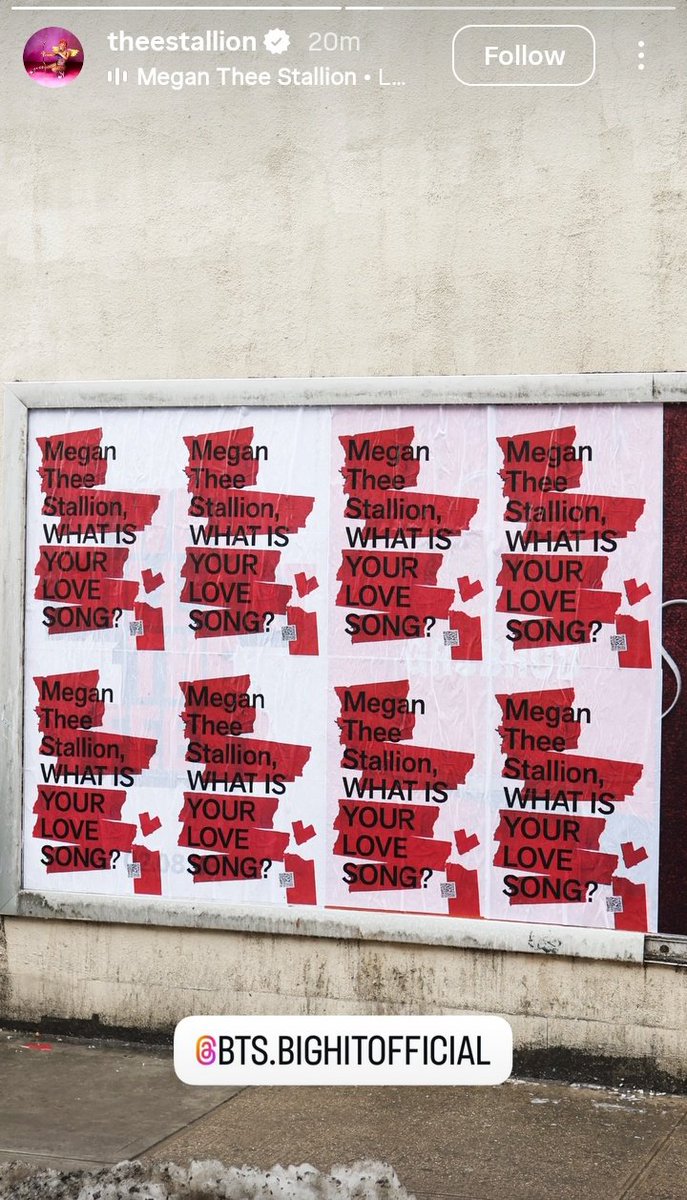 MEGAN POSTED ON HER STORY 

"MEGAN THEE STALLION WHATS YOUR LOVE SONG?"

instagram.com/stories/theest…