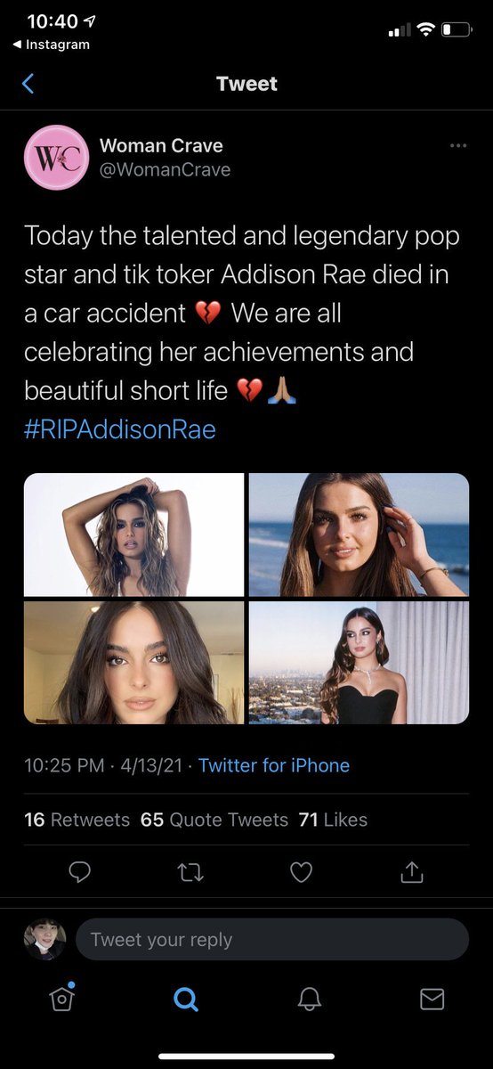 6teencarriages's tweet photo. Thinking about how in 2021 me and oomfs accidentally made #ripaddisonrae trend- https://t.co/Bf0LgIdLcG