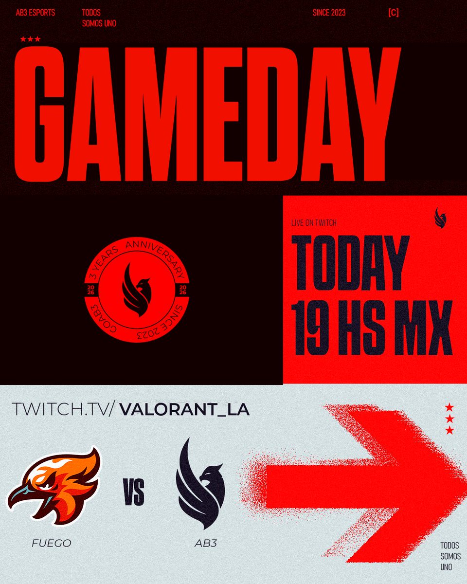 Hoy volvemos al server… y otra vez es DO OR DIE. 
Esta vez contra unos viejos amigos.
⚔️ <a href="/fuegocw/">Fuego</a> 
🕣7pm 🇨🇷
📺 twitch.tv/valorant_la

#GOAB3 <a href="/VCL_LATAM/">VALORANT Challengers LATAM</a>