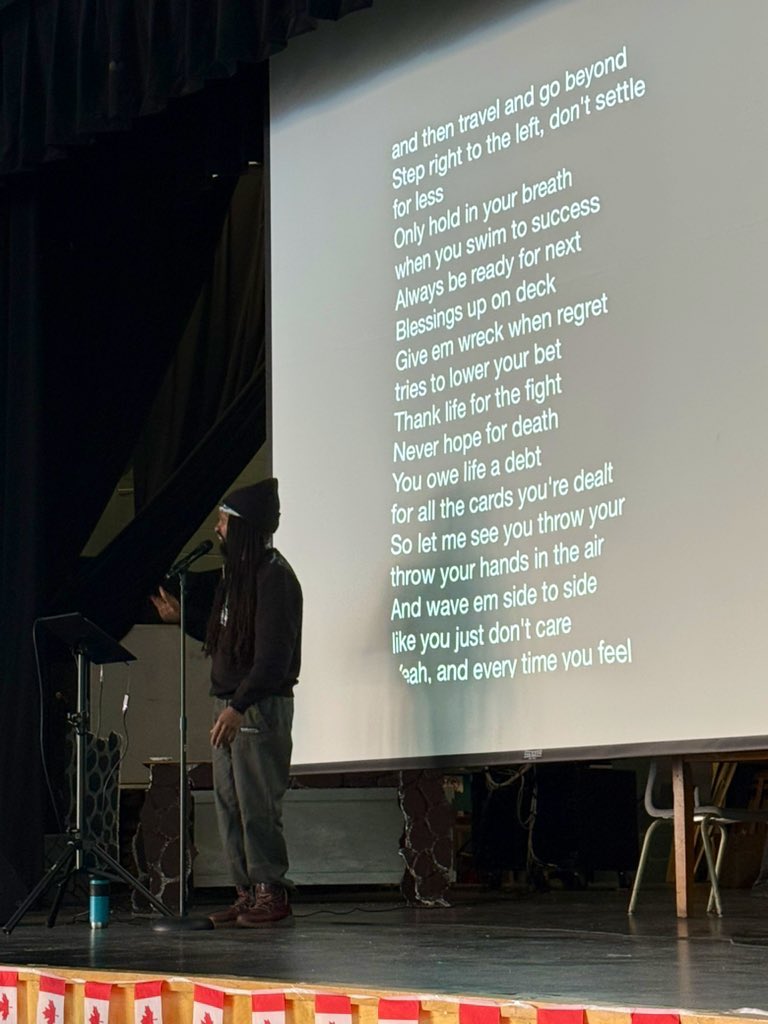 stpiusxbsa's tweet photo. Great start to our final week of Black History Month with MASC Artist/Presenter JustJamaal ThePoet and learning about The History of Hip Hop. We appreciate the sharing of Black Legacy and stories in Ottawa. Thank you to everyone who attended. @CapoOttawa @StPiusXOCSB @MASConline https://t.co/jPwEc83N2w