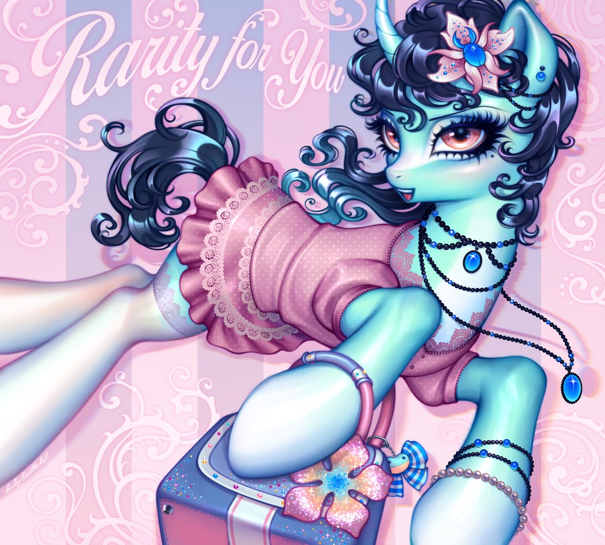 Made my ponysona model for Rarity👙°❀⋆.ೃ࿔*:･ 

#ponysona #oc #mlpfim #rarity