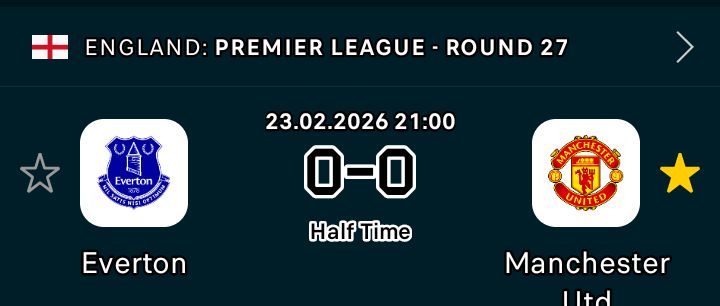 Half Time 0:0
