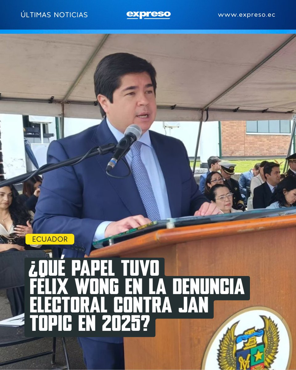 El gobierno del presidente Daniel Noboa, a través del exministro Félix Wong, estuvo vinculado a la denuncia electoral que inhabilitó a Jan Topic como candidato presidencial, según reveló el expresidente Lucio Gutiérrez.

Los detalles 👉 bit.ly/4cF5xbe