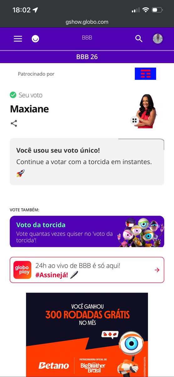 Welbertsilvas's tweet photo. Fiz minha parte! #BBBB26 #gshow https://t.co/3UjUFipz6y