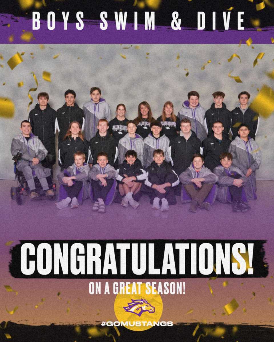 Huge finish for the boys swim team sectionals 🏊‍♂️💨

Out of 26 swims, 23 were personal bests! That is what happens when hard work meets the water.

Special shoutout to our seniors, Adam Rosen and Owen Kalweit—thank you for an incredible 4 years. #MUSTANGPRIDE #weruntogether