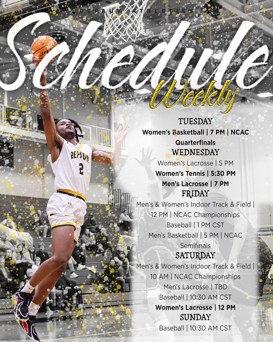 DePauwAthletics's tweet photo. CONFERENCE LOADING…

#TeamDePauw #ncac #d3sports #addtocalendar https://t.co/jM3COHwv1l