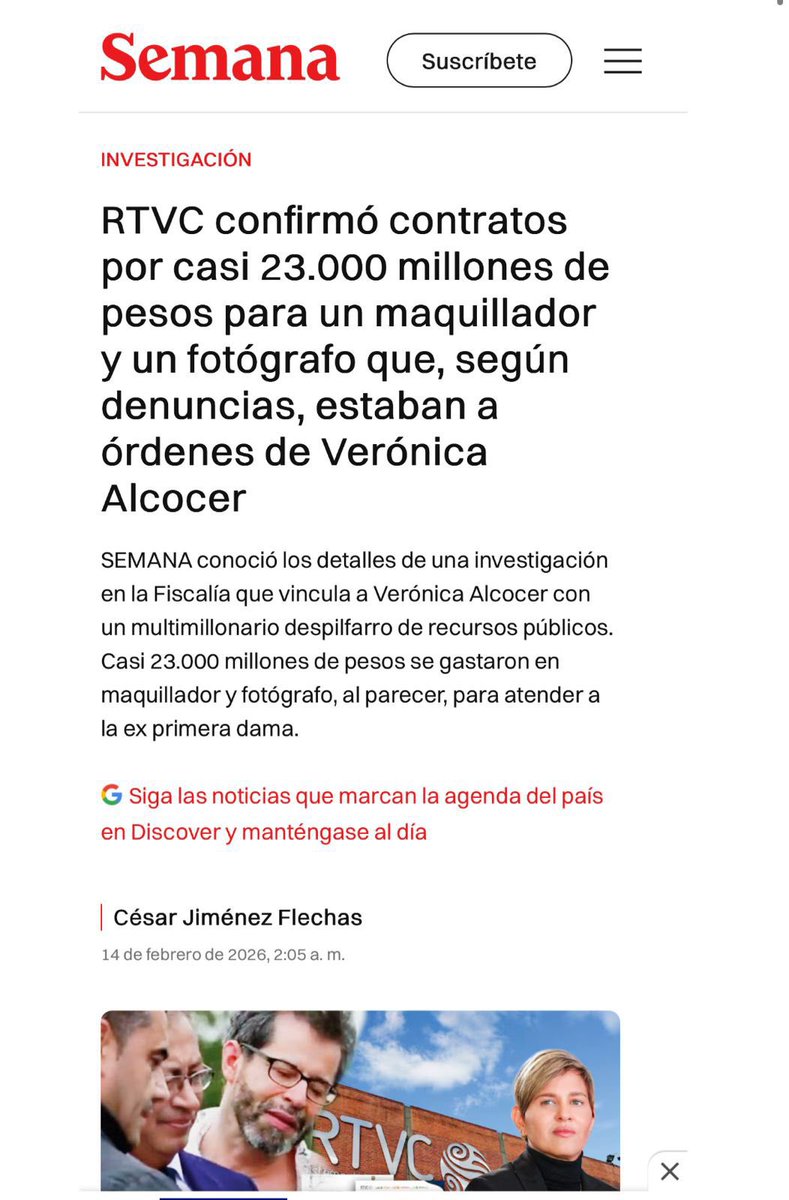 🚨ATENCIÓN: Se les cayó el montaje.

<a href="/RevistaSemana/">Revista Semana</a> ahora reconoce que no es cierto que RTVC haya pagado 23.000 millones a un fotógrafo y un maquillador, como titularon con escándalo.

Publicaron primero, verificaron después. Y mientras tanto, el daño ya estaba hecho.

Eso no es