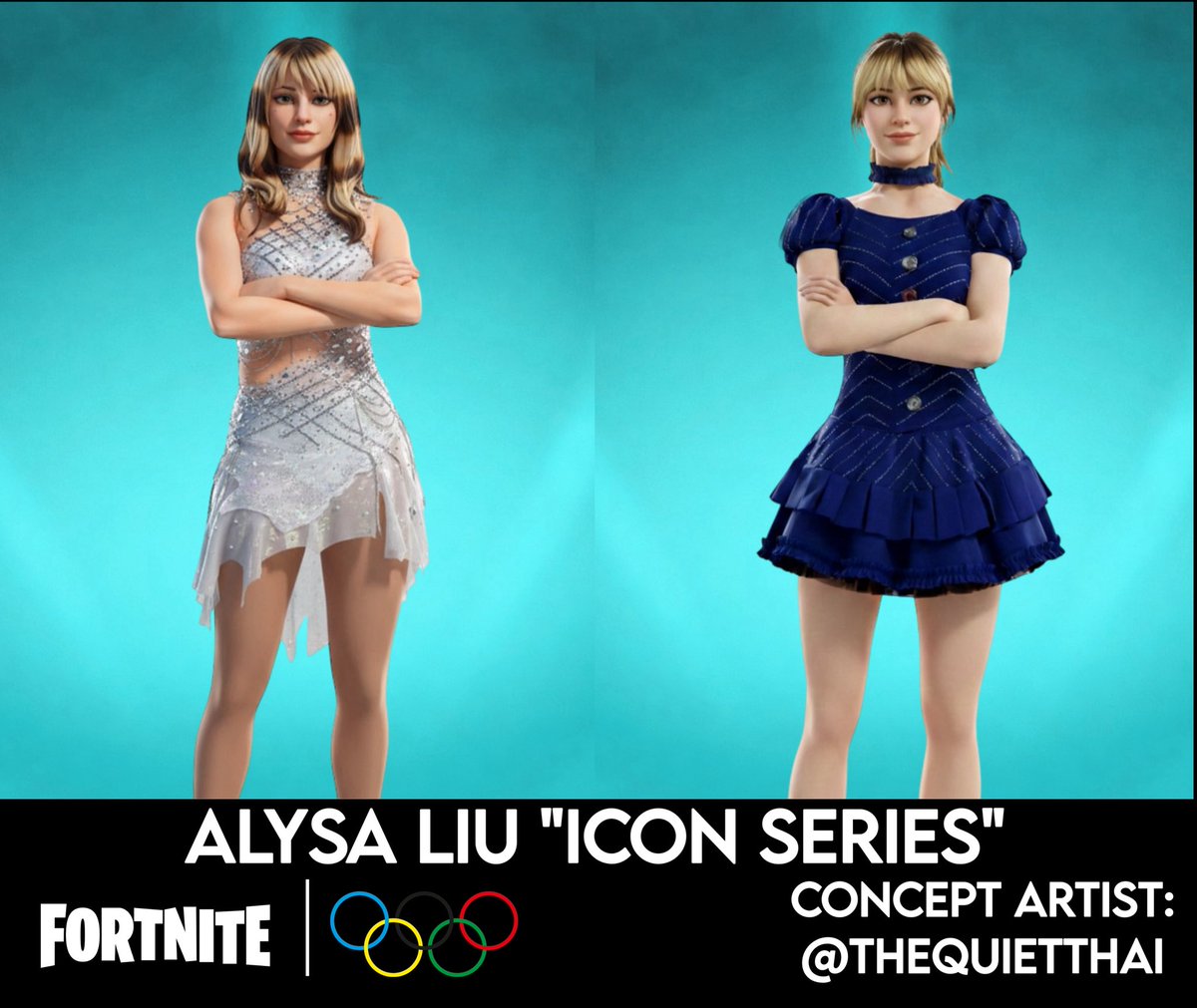 Fortnite x Olympic: Alysa Liu icon Series could get possibly 3 outfits or 2 outfits 

#AlysaLiu #Olympics2026 #Fortnite