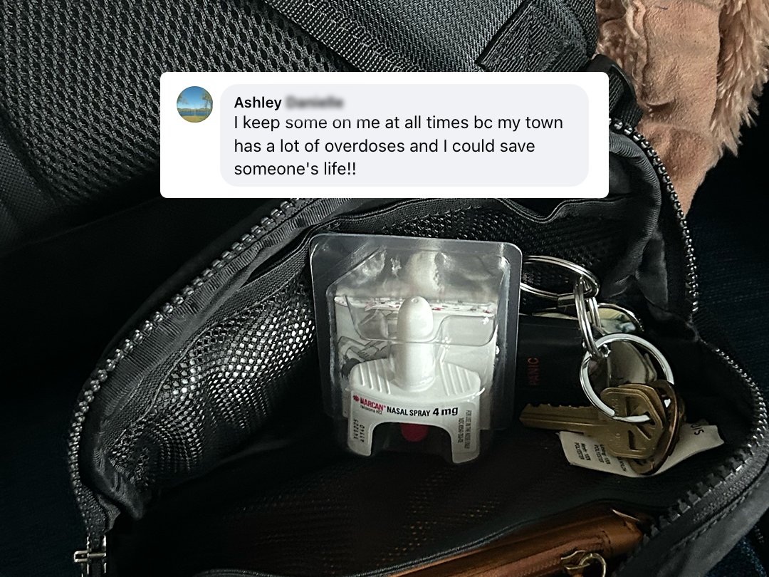 Carrying naloxone means you're prepared to help anyone in need. Some communities see higher rates of substance use and overdoses, which can be reversed with naloxone nasal sprays. No medical training is needed.