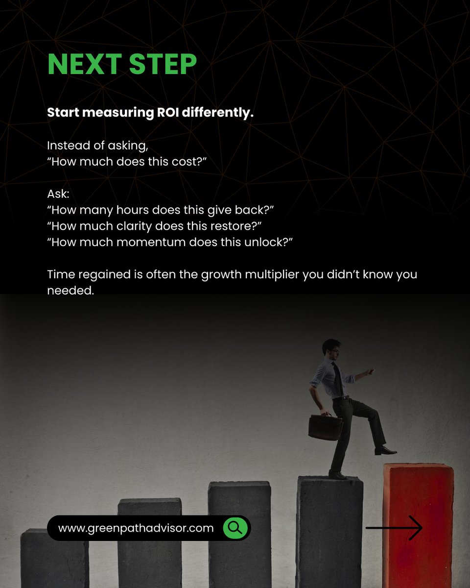 GreenpathVA's tweet photo. Most business owners track revenue.

But very few track reclaimed time, restored focus, and reduced stress.

And yet, those are often the returns that unlock real growth.

What would your business look like if you had 10 extra focused hours every week?

Let’s explore that together.
Send us a message or book a discovery call — we’d love to hear what’s currently taking up most of your time.

#SustainableGrowth #SmartDelegation #GreenpathAdvisors