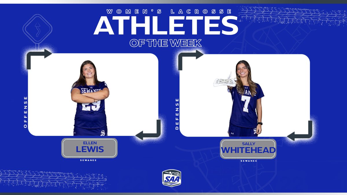 SAA_Sports's tweet photo. 🥍 SAA Women's Lacrosse | Athletes of the Week

Offense: Ellen Lewis
Defense: Sally Whitehead

@SewaneeTigers

🔗https://t.co/2y3Wf3OPXO

#SAAUnmatched https://t.co/DuMvaeWe11