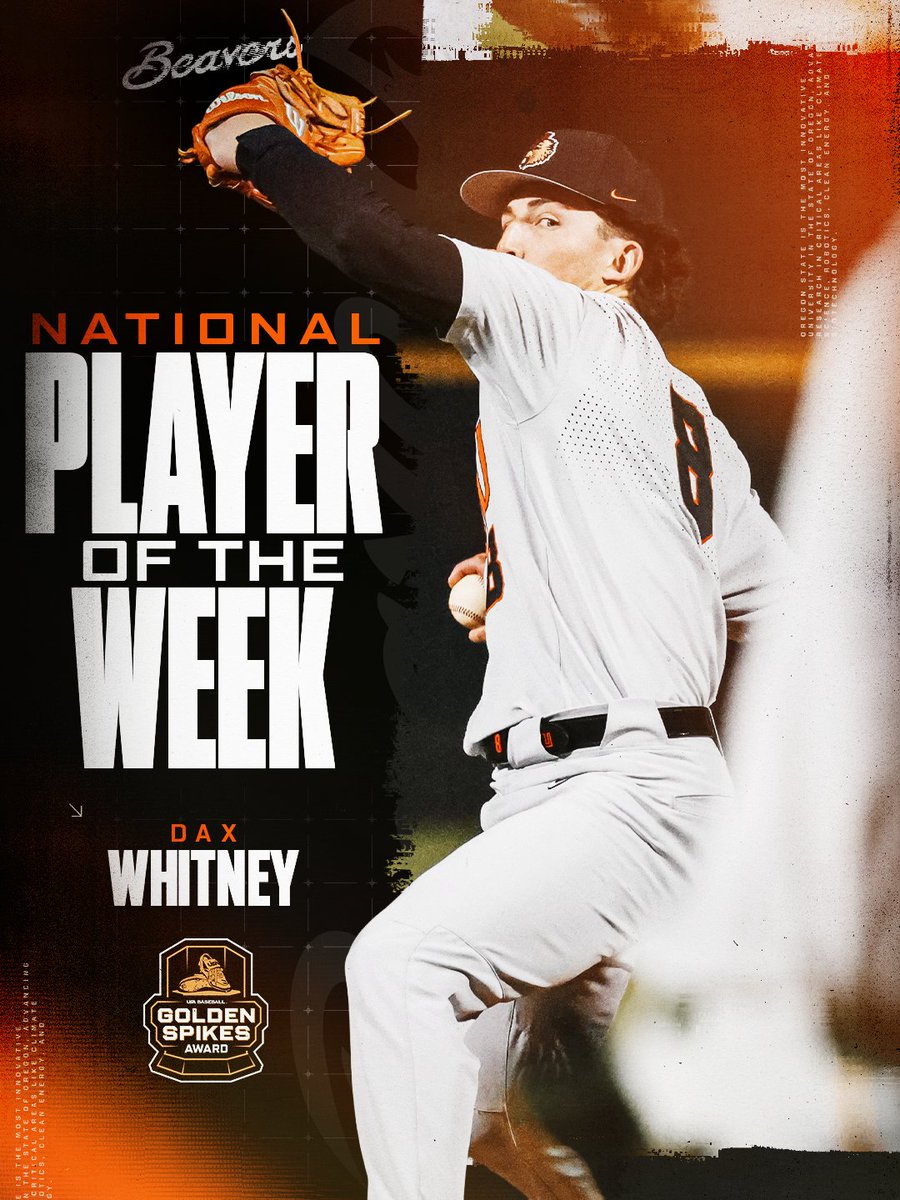 BeaverBaseball's tweet image. An epic outing Friday night is followed by a well-deserved honor today!

osubeavers.com/news/2026/2/23…

#GoBeavs