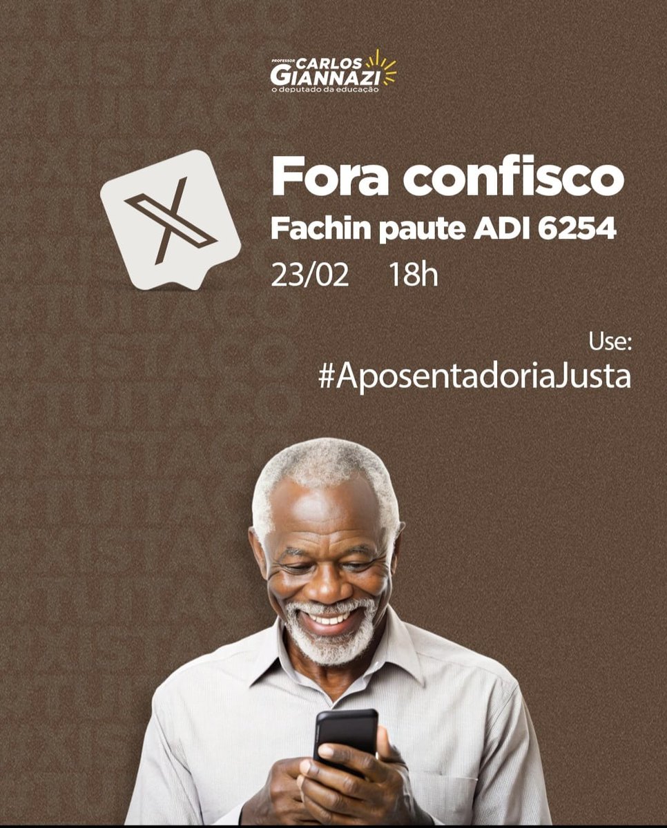 STF, é hora de agir com equidade! O confisco de 14% é injusto e o julgamento do art. 149 é urgente.  <a href="/STF_oficial/">STF</a>
<a href="/gilmarmendes/">Gilmar Mendes</a>
@ICLNoticías
Alexandre de Moraes
👇   Fora Confisco
Fachin Paute ADI 6254 
#AposentadoriaJusta