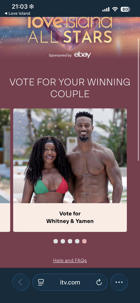 VOTE WHITNEY AND YAMENNN #LoveIslandAllStars