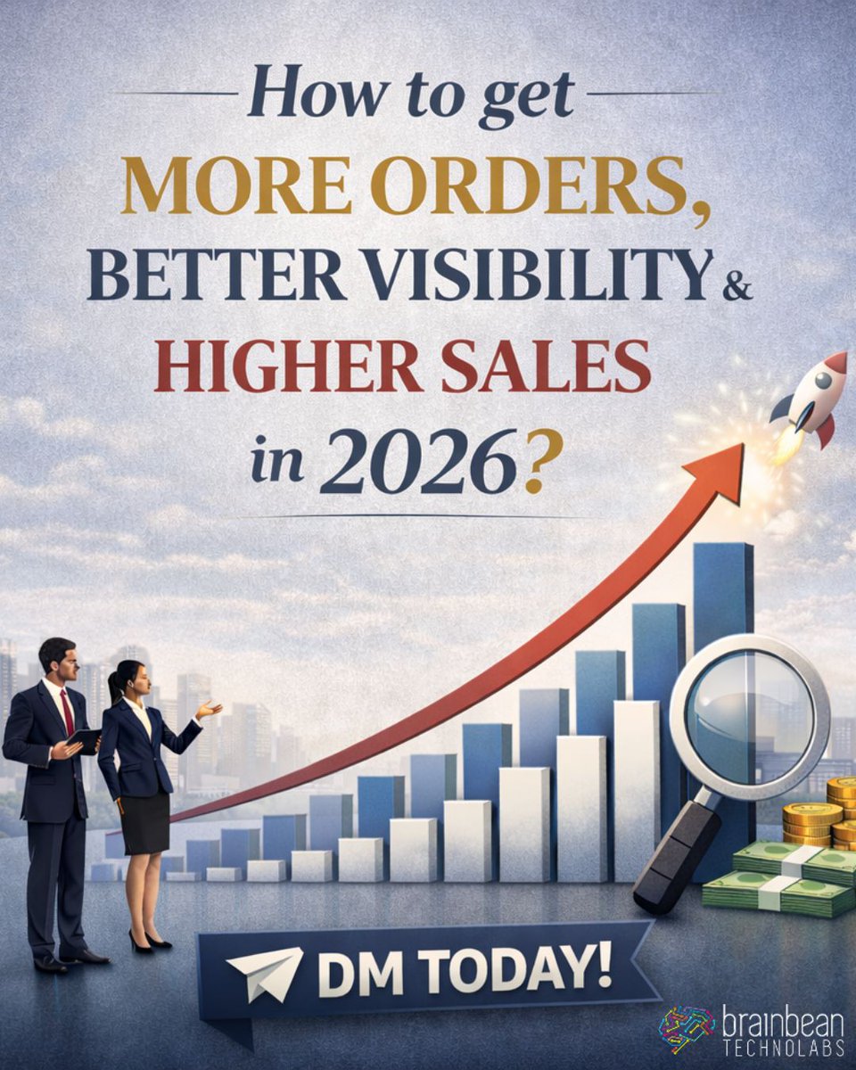 Brainbeantech's tweet image. Growth won’t happen by chance. It happens with the right strategy, visibility, and systems in place. If you’re ready for more orders and higher sales, let’s talk. DM today.
#BusinessGrowth #IncreaseSales #MoreOrders #DigitalVisibility #ScaleYourBusiness #B2BGrowth #RetailGrowth