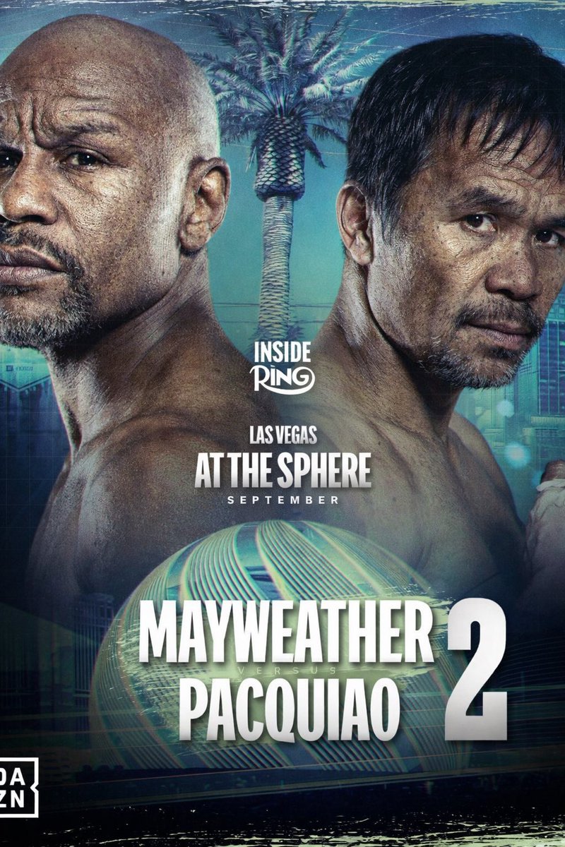 mymixtapez's tweet image. Floyd Mayweather Jr., 48, vs. Manny Pacquiao, 47, is expected to take place in September at the Las Vegas Sphere.😳🥊