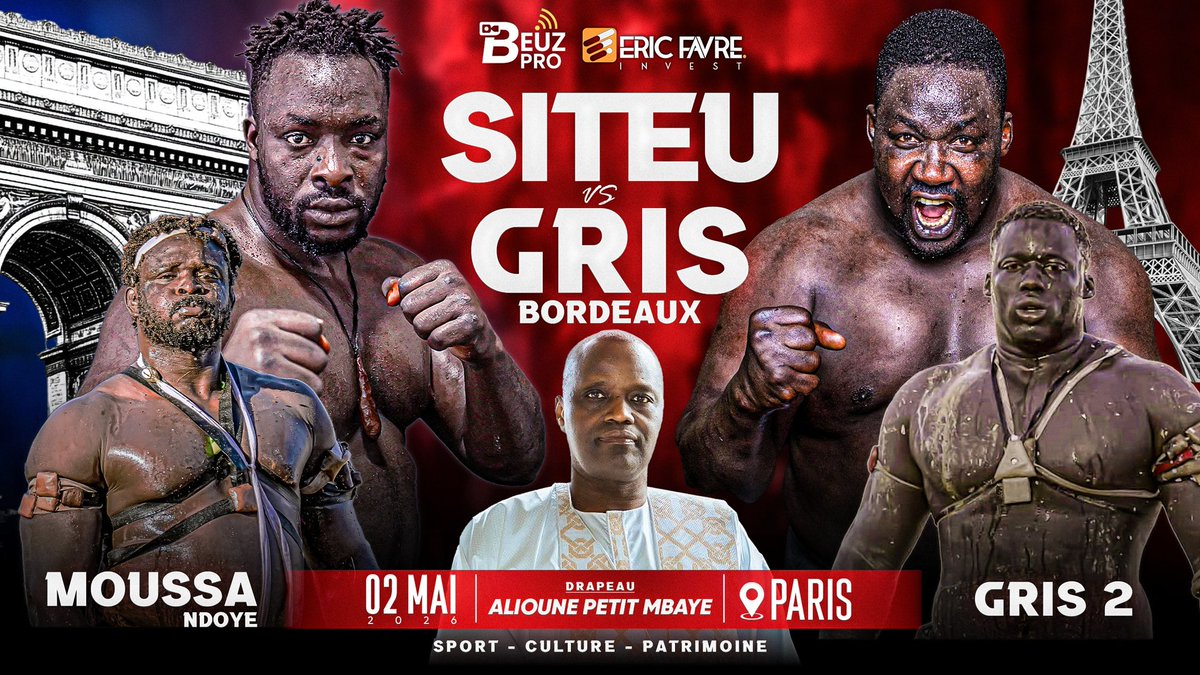 LutteTv's tweet photo. La lutte sénégalaise à la conquête de Paris 🗼 
Culture, patrimoine, sport… tout est là le 2 mai !

Drapeau Alioune Petit Mbaye 🌟

#beuzpro #luttetv #luttesenegalaise #lutte #motivation https://t.co/hMrbbIcVz2