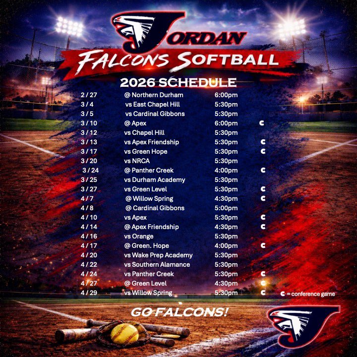 Excited for the 2026 <a href="/CEJHS_Softball/">Jordan Softball</a> season! Let’s go Falcons!